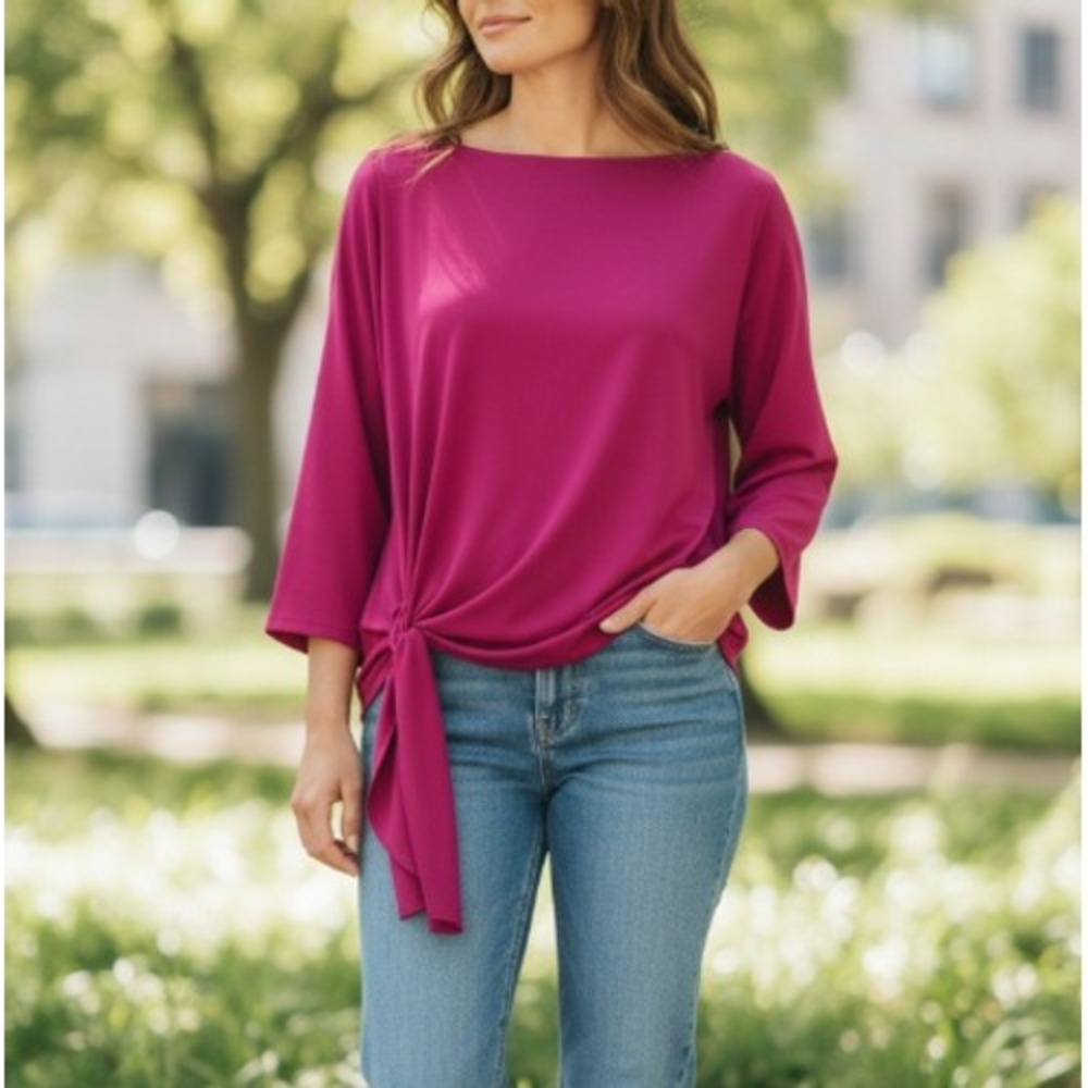 NEW Porto San Francisco Reverie Top Pink Asymmetric Avant Garde Minimalist Sz 4